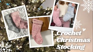 Crochet Easy Christmas Stocking Tutorial For Beginners [upl. by Annairdna995]