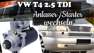 VW T4 25 TDI Anlasser Starter wechseln VW T4 25 TDI Starter Change [upl. by Slosberg]