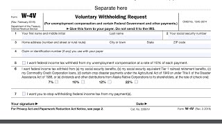 IRS Form W4V walkthrough Voluntary Withholding Request [upl. by Llenwad409]