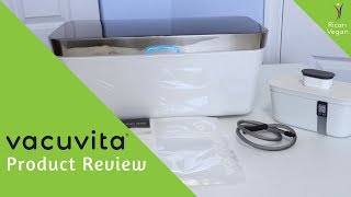 Vacuvita One Touch Storage System Review  Rican Vegan [upl. by Aicirtam747]