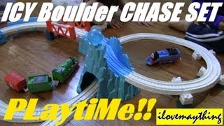 Thomas Trackmaster Motorized Engines  ICY Boulder Chase Set Playtime [upl. by Ahsit]