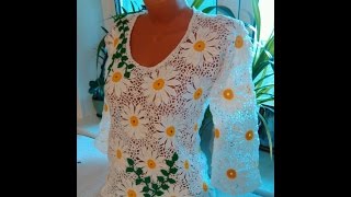 BLUSAS TEJIDAS A CROCHET CON FLORES [upl. by Eelarol428]