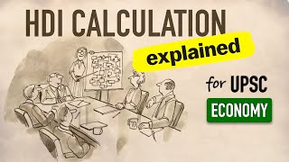 HDI Calculation Method  Human Development Index  Indian Economy for UPSC [upl. by Akilegna]