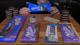 ASMR OREO PARTY  OREO ICE CREAM MILKA OREO CHOCOLATE POCKY HERSHEYS  EATING SOUNDS  MUKBANG [upl. by Singleton163]