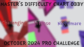 MDCO Masters Difficulty Chart Obby  October 2024 Pro Challenge [upl. by Brina]