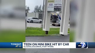 Teen riding mini bike hospitalized after crash with vehicle in Cypress Lake [upl. by Keligot418]