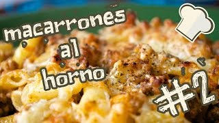 Macarrones gratinados al horno  Recetas de cocina fáciles [upl. by Kathryn757]