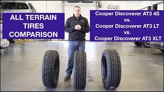 All Terrain Tire Comparison Cooper Discoverer AT3 4S Discoverer AT3 LT Discoverer AT3 XLT [upl. by Mcclish]