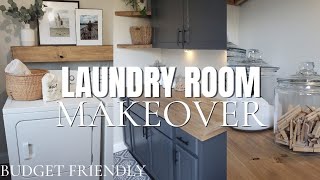 Extreme Laundry room makeover on a budget  DIY Makeover  Massive Transformation start to finish [upl. by Sirenay]