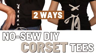 DIY No Sew Corset Tee 2 Ways  Tshirtca [upl. by Danae]