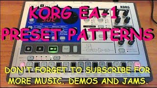 Korg Electribe EA1 Preset Patterns A01 To A20 [upl. by Yup]