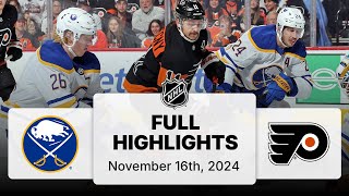 NHL Highlights  Sabres vs Flyers  November 16 2024 [upl. by Silado]