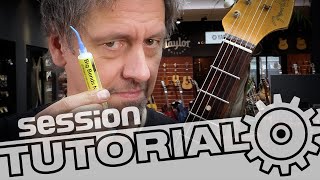 EGitarren mit Vibrato Saiten wechseln und verstimmfrei einstellen  session Tutorial [upl. by Akinaj]