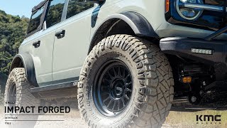 KMC KM447 Impact Forged  17x85  Satin Black  Ford Bronco [upl. by Anaoy449]