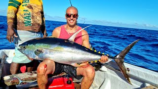 Fishing Yellowfin Tuna at Vanuato I saw the shark for first time while making the video😅 [upl. by Marie-Ann]