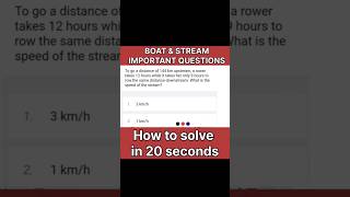 Boat amp Stream Most Important Questions mathstricks osssc ossc viralvideo viralshorts [upl. by Lezley]