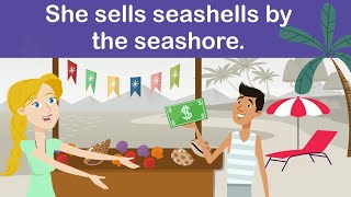 Tongue Twister  She sells seashells by the seashore s sh sound phonics englishspeaking [upl. by Brantley]