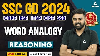 SSC GD 2024  SSC GD Reasoning Class By Sahil Tiwari  SSC GD Reasoning Paper Word Analogy [upl. by Silsby]