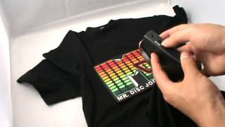 DJ Disco Flash LED DJ Music Activated Equalizer EL Tshirt [upl. by Ribaudo]