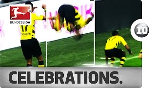 Top 10 Acrobatic Goal Celebrations [upl. by Romeu]