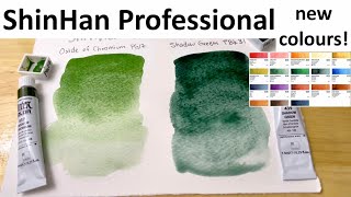 Shinhan Professional Watercolors  NEW colours  PG17 PBk31 Swatches [upl. by Joey956]