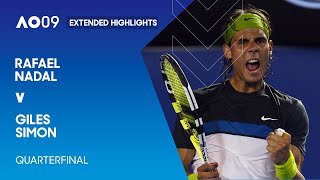 Rafael Nadal v Giles Simon Extended Highlights  Australian Open 2009 Quarterfinal [upl. by Yerfoeg]