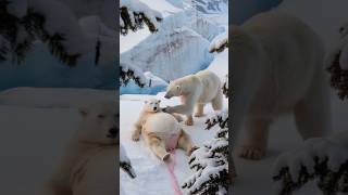 A rescue teams care saved a pregnant polar bear giving her and her cubs a new chance polarbear [upl. by Dranyer]