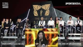 33rd SMA Seoul Music Awards idols reaction to NMIXX [upl. by Aihtnic125]