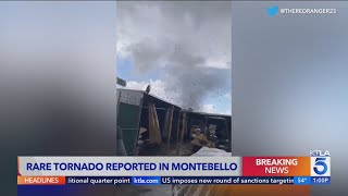 Rare tornado reported in Montebello [upl. by Ahcropal]