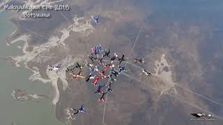 Makgadikgadi Epic Skydiving Boogie 2018 Botswana  C130  27 way [upl. by Keheley930]