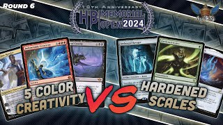 MTG Modern  5 Color Creativity vs Hardened Scales  Hunter Burton Memorial Open  Round 6 [upl. by Nelon]