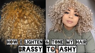 How To Bleach Curly Hair At Home PART 1 Wella toners  Curlyglorii [upl. by Kreis]