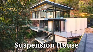 Glass House Suspended Between Two Beautiful California Hills [upl. by Anaigroeg938]