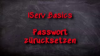 IServ Basics  Passwort zurücksetzen [upl. by Hulton]