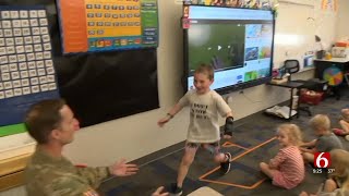 Oklahoma National Guardsman Returns From 9Month Africa Deployment Surprises His Children At School [upl. by Catton]