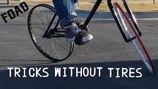 RIDING ON RIMS  TRICKS WITHOUT TIRES [upl. by Ahsatsan]