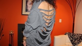 DIY Cutout Sweatshirt DIYGawd [upl. by Melamie]