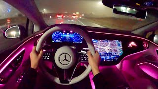 2022 MercedesBenz EQS 580 4MATIC  POV Night Drive amp Final Thoughts [upl. by Hgielah]