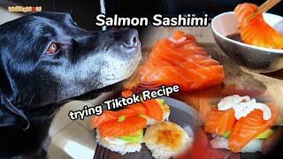 Salmon Sashimi Tiktok Recipe salmonsashimi [upl. by Nelubez]