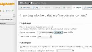 Importing MySQL databases and tables using phpMyAdmin [upl. by Garibald]