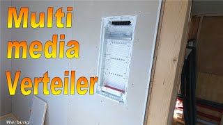 Elektroinstallation auf der Baustelle ⚡Multimediaverteiler Hohlwand Einbau ⚡ Verteiler für Wohnung [upl. by Aleuqahs]