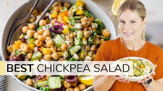 MEDITERRANEAN CHICKPEA SALAD  15minute recipe [upl. by Ellienad]