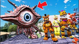 CAN THE ANIMATRONICS DEFEAT THE GIANT EYE MONSTER GTA 5 Mods FNAF RedHatter [upl. by Arerrac699]