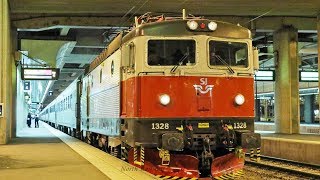 SJ Arctic Circle Train For Narvik  SJ Class Rc6  Stockholms centralstation Sweden [upl. by Llehcar]