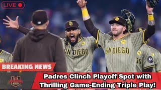 Padres Clinch Playoff Spot with Thrilling GameEnding Triple Play। USA TODAY NEWS [upl. by Yznel]