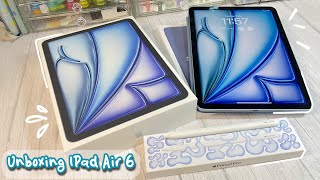 Unboxing iPad Air 6  11 inch 2024  M2 chip Blue colour 2024 amp Apple Pencil Pro [upl. by Ahseket]