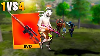 SVD NÍVEL HACKER VS SQUAD NA RANQUEADA FREE FIRE MOBILE [upl. by Aicenev]