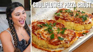 The Best Cauliflower Pizza Crust Recipe That Wont Fall Apart Keto Cauliflower Pizza [upl. by Kery]