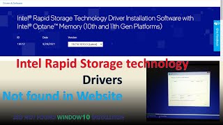 Intel Rapid Storage Technolody Driver not found in Intel website SSD not Found in Window install [upl. by Ahseken528]