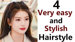 4 best easy amp stylish hairstyle  new hairstyle [upl. by Dranel]